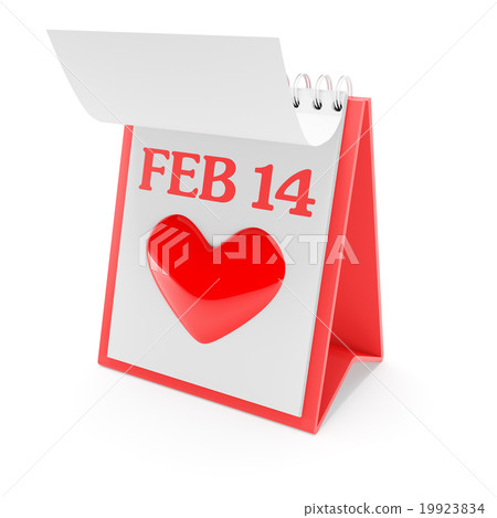 Valentine's day calendar, 3d render 19923834