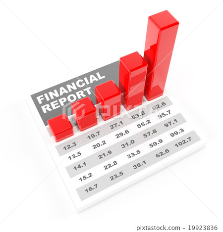 Financial report, 3d render 19923836