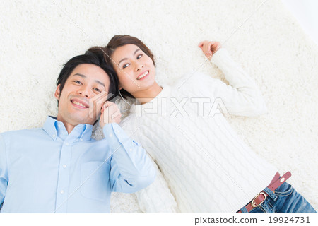 Young couple lifestyle lies down Young couple lifestyle lies down 19924731
