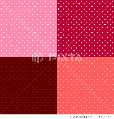 Set Red Pink Star Polka Dots 19924852