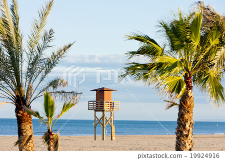 lifeguard cabin on the beach in Narbonne Plage lifeguard cabin on the beach in Narbonne Plage 19924916