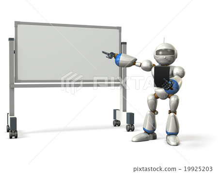 A robot to explain in front of the white board 19925203