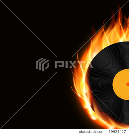 Abstract Music Background with Fire Vector 19925427
