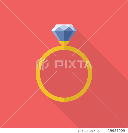 Diamond ring icon flat style 19925909