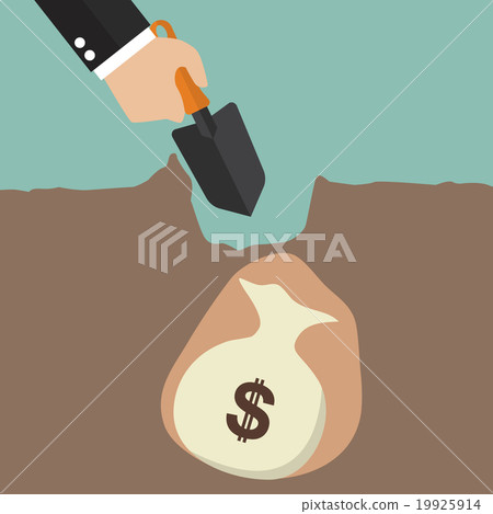 Hand dig a ground to find a treasure 19925914