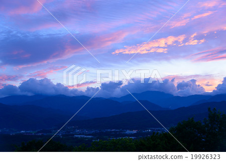 Achi village at dusk of Nagano dusk 19926323