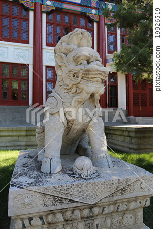 中國未知的湖元園建築石獅 19926519