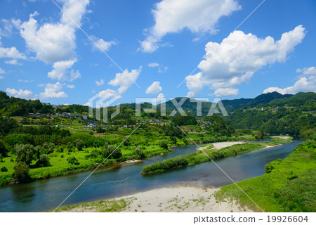 Nagano Anan-cho Yasuu Village Boundary along the Tenryu River 19926604
