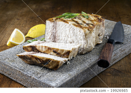 Barbecue Swordfish on Flagstone 19926985
