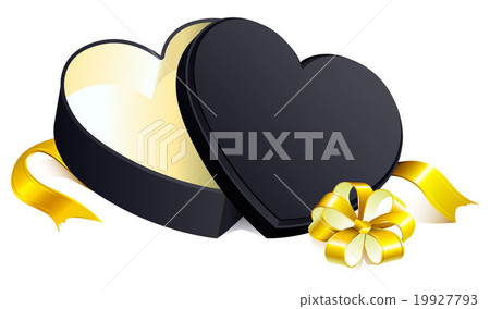 Black gift open box heart shape 19927793