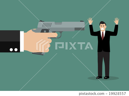 Hand with a handgun robs a businessman 19928557