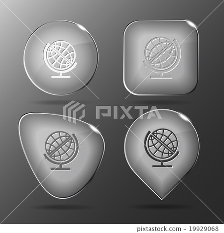 Globe. Glass buttons. Vector illustration. Globe. Glass buttons. Vector illustration. 19929068