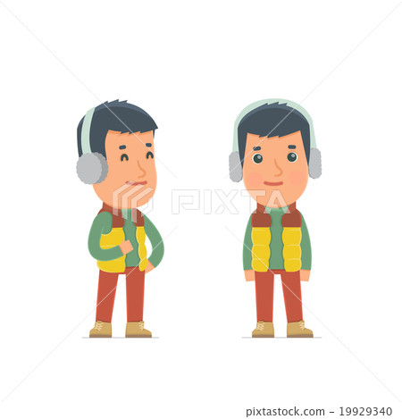 Happy Character Winter Citizen standing 19929340