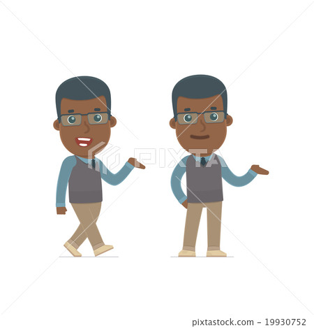 Cheerful Character African American Teacher  19930752