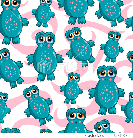 Seamless pattern with cute cartoon monsters-4 Seamless pattern with cute cartoon monsters-4 19931081