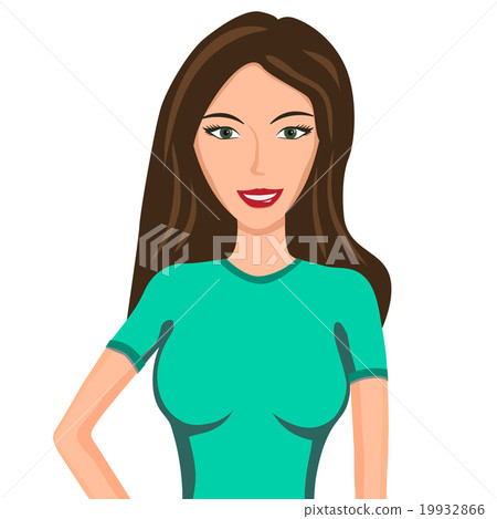 Happy woman in green shirt Happy woman in green shirt 19932866
