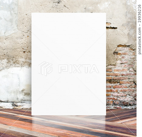 Poster in crack cement wall and diagonal wooden Poster in crack cement wall and diagonal wooden 19936216