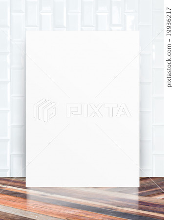 Poster in ceramic tile wall and diagonal wooden Poster in ceramic tile wall and diagonal wooden 19936217