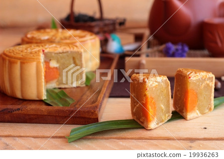 Festival moon cake and tea - china dessert Festival moon cake and tea - china dessert 19936263