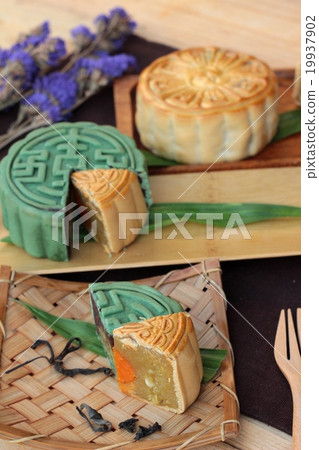 Festival moon cake and tea  - china dessert 19937902