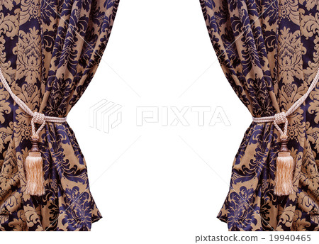 Beautiful curtains with tassels isolated  19940465