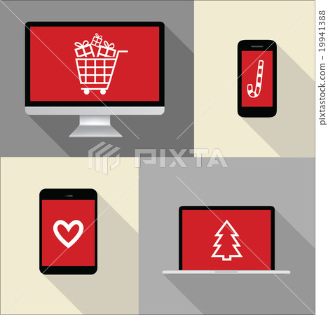 Computer, mobile phone, laptop, illustration Computer, mobile phone, laptop, illustration 19941388