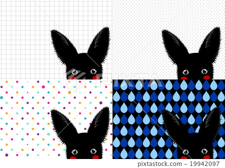 Set Black Rabbit Background - Stock Illustration [19942097] - PIXTA