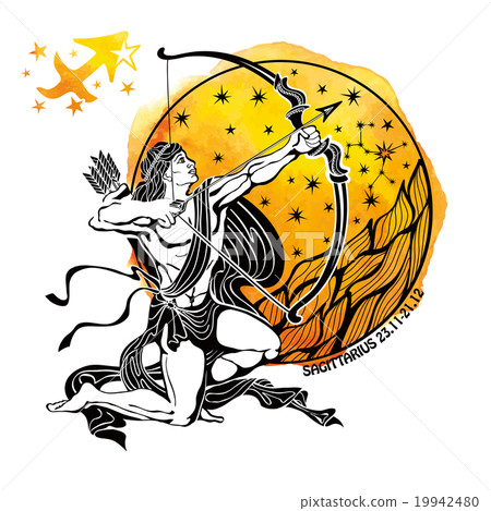 Zodiac sign Sagittarius.Horoscope circle 19942480
