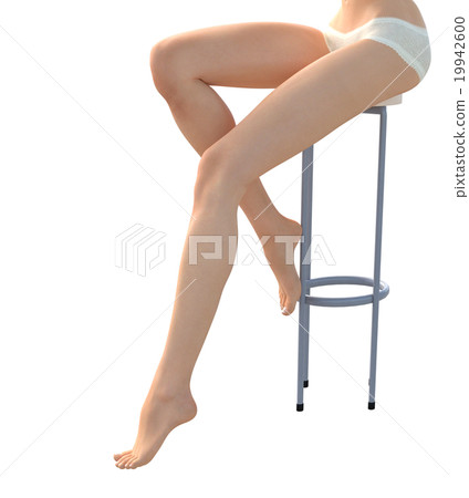 理想的女性腿部部位燙髮3DCG插圖素材 19942600