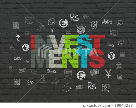 Currency concept: Investments on wall background 19943288