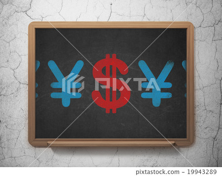 Banking concept: dollar icon on School Board Banking concept: dollar icon on School Board 19943289