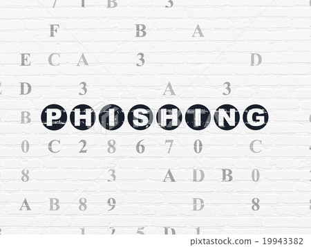 Protection concept: Phishing on wall background 19943382