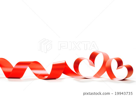 Ribbons shaped as hearts on white Ribbons shaped as hearts on white 19943735