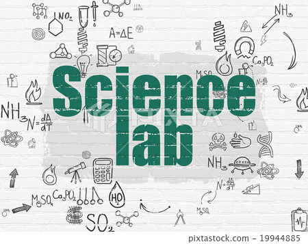 Science concept: Science Lab on wall background 19944885