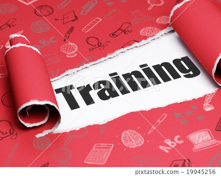 Learning concept: black text Training under the 19945256