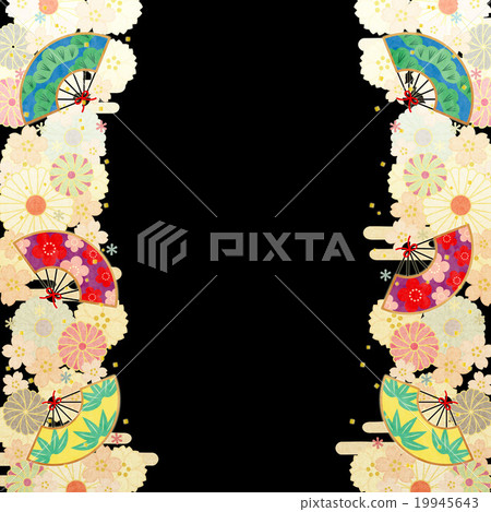 Background material - flowers and fans 19945643