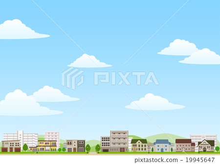 都市風景Townscape住宅區天空背景 19945647