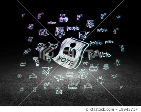 Political concept: Ballot in grunge dark room Political concept: Ballot in grunge dark room 19945717