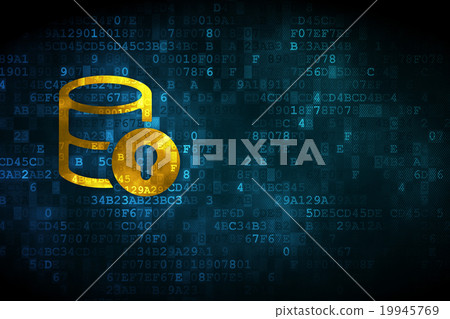 Database concept: Database With Lock on digital Database concept: Database With Lock on digital 19945769