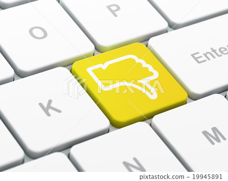 Social network concept: Thumb Down on computer 19945891
