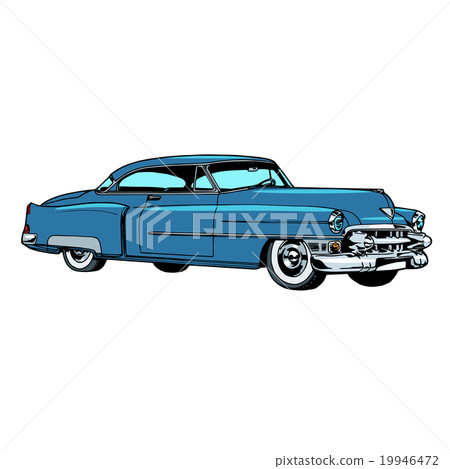 Retro blue car classic abstract model 19946472