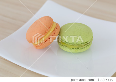 Macarons on wooden background. Macarons on wooden background. 19946549