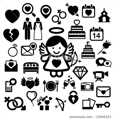 Valentine's day icons set. 19946925