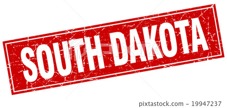South Dakota red square grunge isolated stamp - Stock Illustration ...