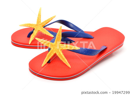 Red flip flops with starfishes 19947299