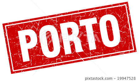 Porto red square grunge vintage isolated stamp 19947528