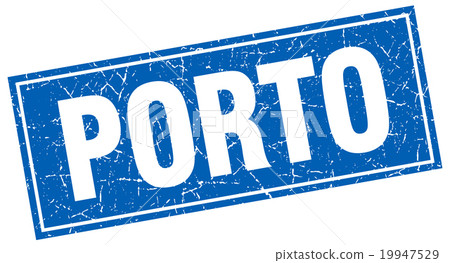 Porto blue square grunge vintage isolated stamp 19947529