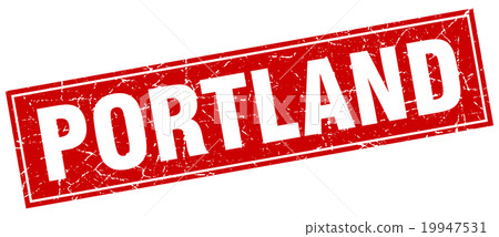Portland red square grunge vintage isolated stamp Portland red square grunge vintage isolated stamp 19947531
