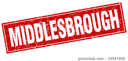 Middlesbrough red square grunge isolated stamp Middlesbrough red square grunge isolated stamp 19947808
