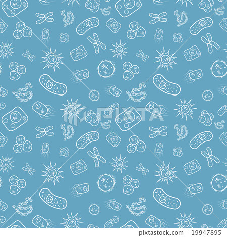 Many bacterias and viruses under microscope 19947895